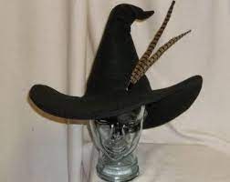 Adorable Witch Wizard Hat Black Or Any Other Color Custom Made Etsy Witch Hat Hats Custom Made Hats