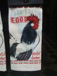black rooster, rooster kitchen towel