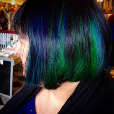 Blue Black Hair Color With Micro Highlights Of Pravana Vivid Blue And Special Effects Deep Purp Hair Color For Black Hair Blue Black Hair Color Blue Black Hair