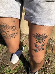 Right Above The Knee Because I Like Puns Done By Mitchell Willard Legacy Irons Tattoo In Greensboro Nc Knee Tattoo Leg Tattoos Small Tattoos