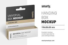 Download Hanging Box Mockup 110x30x30 Mm Box Mockup Mockup Packaging Mockup