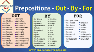 Today, you'll practise how to use the prepositions 'to' and 'for' correctly in english sentences. Prepositions Out By For English Study Page