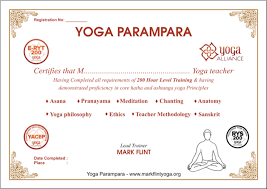 Re Yoga Parampara Sample Certificate Png Yoga Alliance Yoga Philosophy Yoga Teacher