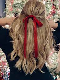 Hair Bow Holiday Style Bow Hairstyle Hair Styles Ribbon Hairstyle