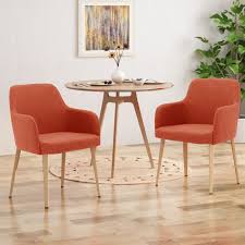 Set Of 2 Alistair Dining Chair Muted Orange Christopher Knight Home In 2021 Metal Dining Chairs Fabric Dining Chairs Dining Chairs