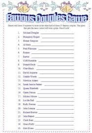 Free Famous Couples Bridal Shower Game Free Bridal Shower Games Couples Bridal Shower Wedding Shower Games