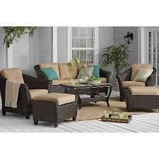 Member S Mark Agio Toronto 6 Piece Patio Deep Seating Set With Sunbrella Fabric Sam S Club Deep Seating Elegant Outdoor Furniture Chair And Ottoman Set
