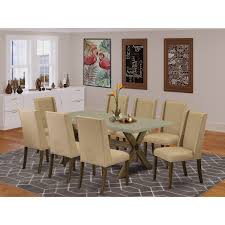 The four angled legs are made from solid beechwood and create a starburst silhouette. East West Furniture X797fl716 9 9 Piece Dining Set 8 Parsons Chairs And A Modern Dining Table Solid Wood Structure Walmart Com Walmart Com