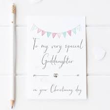 We are all really excited to be celebrating. Christening Card To Goddaughter By Here S To Us Notonthehighstreet Com