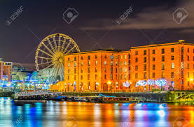 Liverpool is a city and metropolitan borough in merseyside, england. Night View Of Illuminated Albert Dock In Liverpool England Stock Photo Picture And Royalty Free Image Image 102236763