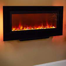 Wall mount electric fireplaces don't need to be recessed into a wall like other forms of electric fireplace, and so they can be easier to install and can mounted on most flat walls in your home. Suncrest Santos 38 Wall Mounted Electric Fireplace Electric Fires Available Online