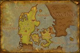 Denmark In The Style Of Maps From The Video Game World Of Warcraft Map Warcraft World Of Warcraft