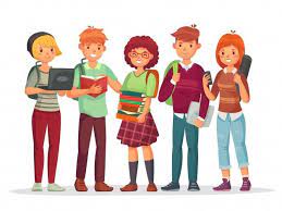 Estilo plano de contorno lineal de dibujos animados. Grupo De Estudiantes De Secundaria Adol Premium Vector Freepik Vector Escuela Personas Libro Educacion Student Cartoon Teenager Student Picture