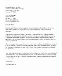 Cover Letter Template Receptionist Elegant Sample Receptionist Cover Letter 7 Examples In Word Pdf Job Cover Letter Cover Letter For Resume Letter Example