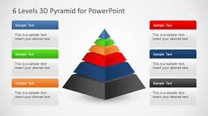 6 levels 3d pyramid template for powerpoint