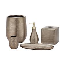 A mix of decorative ideas: Five Queens Court Priscilla Bronze Stoneware Bathroom Accessories On Sale Overstock 22612279