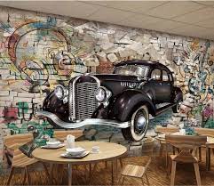 Nostaljik Eski Model Araba Ve Muzik Temali Graffiti Duvar Kagidi Cars Mural Mural Wallpaper 3d Wallpaper Mural