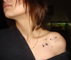 Small Bird Shoulder Tattoo Would Be Cute With A Large Flower Shoulder Tattoos For Women Collar Bone Tattoo Tattoos
