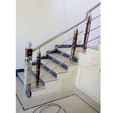 Viewrail rod railing, the innovative alternative to cable rail, is changing the way we think about modern railing systems.rod railing has all the beauty of cable railing with none of the upkeep, and it's a durable option for interior and exterior applications. Silver Stainless Steel Modern Stairs Railing Rs 1050 Running Feet Sun Light Steels Id 19535571555