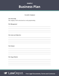 Format section titles in roman numeral order. Business Plan Template Us Lawdepot