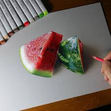 Marcello Barenghi Quand Le Dessin Depasse La Realite Art De Crayon De Couleur Dessin Fruits Dessin Crayon De Couleur