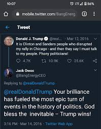 Sep 07, 2019 · the bang energy brand is manufactured by vital pharmaceuticals, and the ceo is jack owoc, who is a proud supporter of president donald trump and buddies with donald trump jr. Does Anyone Like Bang Energy Drinks Ar15 Com