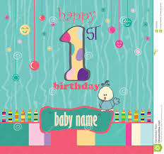 1st Birthday Greeting Card Stock Illustration Illustration Of Candles 55820280