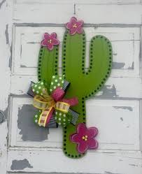 Just add a little paint and a strip of washi tape, string or ribbon for detail and hey presto. Cactus Door Hanger Summer Door Hanger Fiesta Decor Cinco De Etsy In 2021 Cactus With Pink Flowers Door Hangers Summer Door Hanger