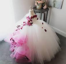 Falling Petals Flower Girl S Dress Full Length Gown Custom Colors Available Toddler To Teens Size Made To Order Kids Children S Ball Gowns Dresses Wedding Attir Childrens Ball Gowns Flower Girl Dresses