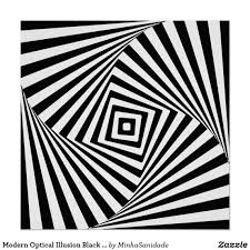 Black And White Optical Illusion Art Modern Optical Illusion Black And White Novelty Poster Zazzle Com In 2020 Optical Illusions Art Optical Illusions Illusions