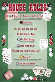 House Rules Poker Chart Game Room Cool Wall Decor Art Print Poster 24x36