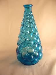 1960 S Sparkling Aqua Blue Bubble Vase Vintage Italian Made Vase Crazy Kitsch Sea Blue Bubble Vase Floor Vase Blue Glass Vase Bubbles Vase