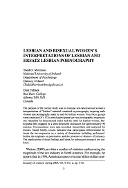 PDF) Lesbian and bisexual womens interpretations of lesbian and ersatz  lesbian pornography