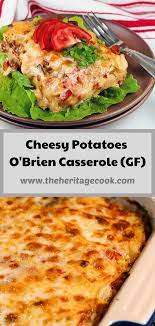 Stir in cut up sausage, potatoes o'brien, tomato, and cheese. Easy Cheesy Potatoes O Brien Bacon Casserole Gluten Free The Heritage Cook