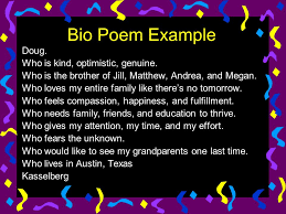 Maybe you would like to learn more about one of these? Bio Shield Assignment Bio Is The Prefix For Life Think Biology Is The Study Of Drum Roll Life Your Bio Poem Will A Poem About Your Life You Have Ppt Download