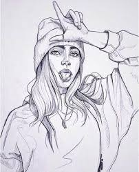 Pin By Ashraf On Billie Eilish Art Sketches Art Drawings Sketches Simple Drawings Of Friends