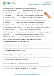 It's simple to use too, so your class will know exactly what's expected of them.&nbsp;conquering relative clauses in year 5 can be rather tricky, that's why we have. Relative Clauses Esl Games Activities Worksheets