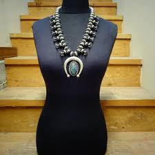 Ernest Roy Begay NAVAJO Sterling Silver TURQUOISE Squash Blossom NECKLACE