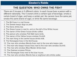 This challenging logic puzzle is often attributed to albert einstein, along with the claim that 98 percent of the population cannot solve it. How To Solve Einstein S Riddle In Under 5 Minutes Without Cheating Just Re Ordering The Questions Ash Simmonds