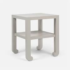 Askel Side Table French Grey Faux Raffia Chinese Furniture Side Table French Grey