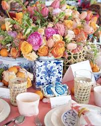 Victoria Magazine On Instagram Oh The Jubilee Found Atop A Vibrantly Set Summer Table We Ve Gathered A Collecti Brunch Tablescape Summer Tables Beach Table