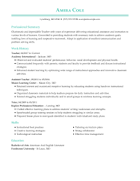 For those who have english as there first language and those who have not. Professional Teacher Resume Examples Teaching Livecareer