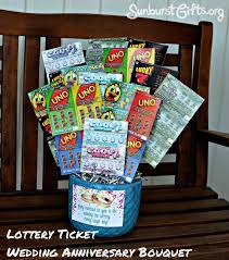Lottery Ticket Wedding Anniversary Bouquet Thoughtful Gifts Sunburst Gifts Lottery Ticket Gift Lottery Ticket Bouquet 50th Anniversary Gifts