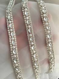 1 Yard Thin Rhinestone And Crystal Beaded Lace Trim For Etsy Bridesmaid Belt Rhinestone Trim Rhinestone Belt For Dress