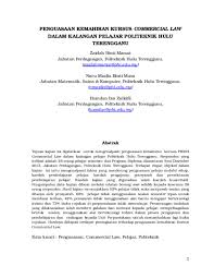 Perempuan melalui wakil dari setiap jabatan di pmk. Doc Penguasaan Kemahiran Kursus Commercial Law Dalam Kalangan Pelajar Politeknik Hulu Terengganu Zaidah Mamat Academia Edu