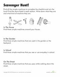 Simple Machines Scavenger Hunt Simple Machines Science Simple Machines Unit