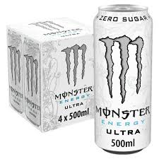 Zero ultra has 10 calories and zero sugar but with all the flavor you're accustomed to . Monster Energy Ultra 4x500ml Sainsbury S