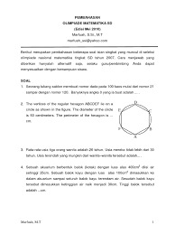 Soal olimpiade matematika sd dan pembahasannya doc. Olimpiade Sd Mei
