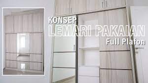Model lemari dapur gantung minimalis dengan desain rak tanpa pegangan. Ide Lemari Pakaian Sliding Mentok Plafon Dinding Youtube