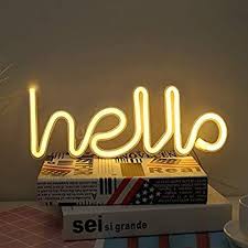 Led Hello Shape Neon Word Sign Neon Letters Light Art Decorative Lights Wall Decor For Baby Room Christmas Wedding Neon Letter Lights Light Letters Neon Words